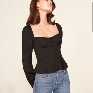 Reformation Mimi Peasant Long Sleeve Top